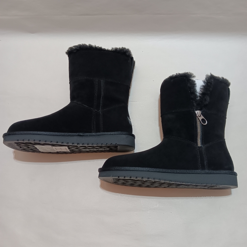 Koolaburra By UGG Aribel Short Boots Women Size 8 US Black Suede Wool - Picture 7 of 9